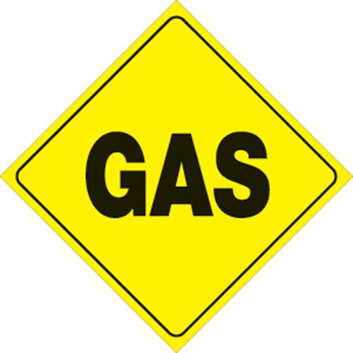 Voss 454 G YR 12x12in. Trail Sign - Gas (Yellow/Black)