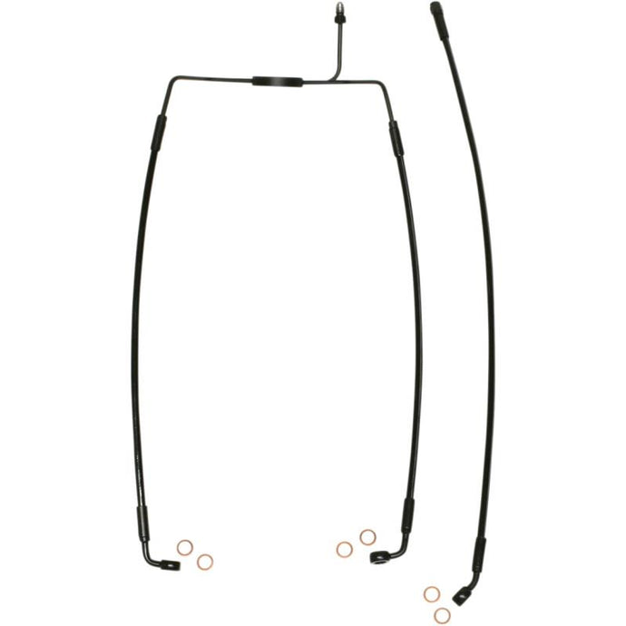 Magnum SBB1307-27 Black Coated XR Stainless Front Brakeline Kit with Black Fittings - 27in. Total Length