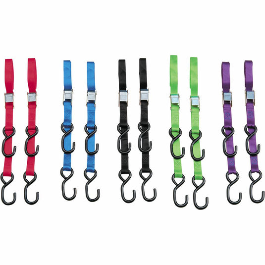 Parts Unlimited 3920-0422 Heavy Duty 7ft. Cam Buckle Tie-Downs - Red