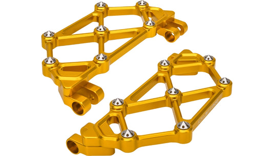 Arlen Ness 410-048 Mini Diamond Floorboard - Driver - Gold