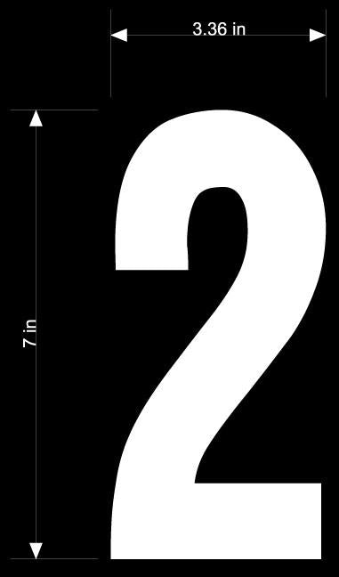Dirt Digits XT73W-2 Extreme Digits Competition Stick-On 7in. White Number - 2