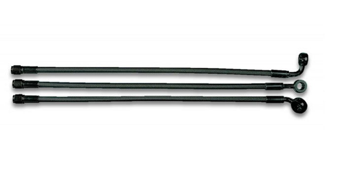 Magnum AS47227 Black Pearl Designer Series ABS Front Upper Brake Line - 10mm. 90deg. Banjo - 27in.