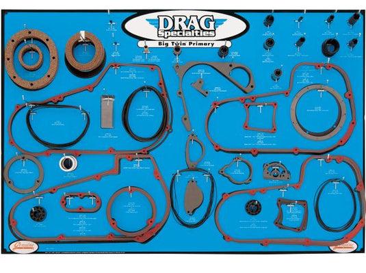 Drag Specialties 9903-0101 Gasket, Seal and O-Ring Display for Big Twin 4 and 5 Speed Primaries