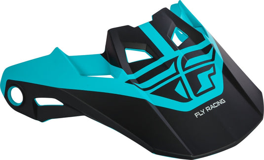 Fly Racing Visor for Formula Helmets - Matte Black/Teal - XS to Sm