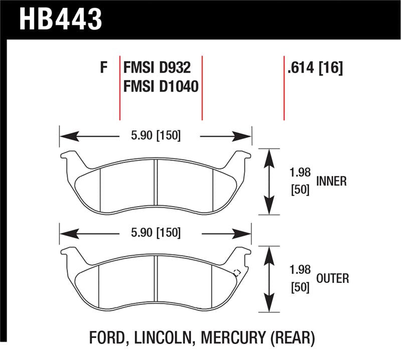 Load image into Gallery viewer, Hawk Performance HB443F.614 HAWK HPS Brake Pad Sets
