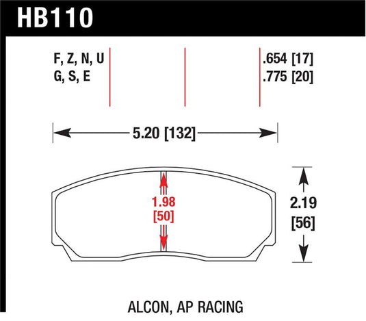 Hawk Performance HB110N.654 HAWK HP+ Brake Pad Sets