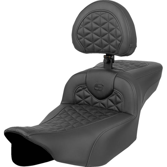 Saddlemen 823-07-211B0 Extended Reach Roadsofa Tri-Gripper Seat with Drivers Backrest