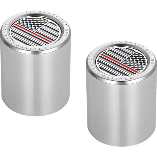 Figurati Designs FD73-DC-2530-SS Docking Hardware Cover - Stainless Steel with Short Red Line American Flag Skull