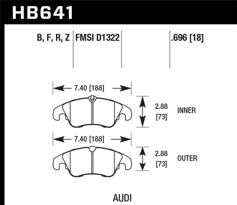 Load image into Gallery viewer, Hawk Performance HB641Z.696 HAWK Ceramic Brake Pad Sets
