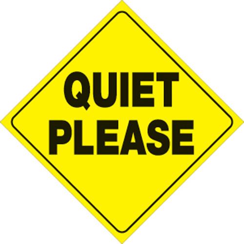 Voss 451 QP YR 12x12in. Trail Sign - Quiet Please (Yellow/Black)