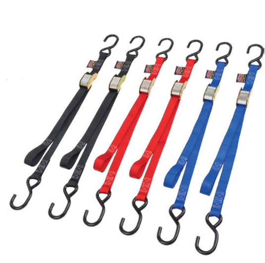 Powertye 22033 1in.x 3ft. PWC Tiedowns with S-Hook - Blue