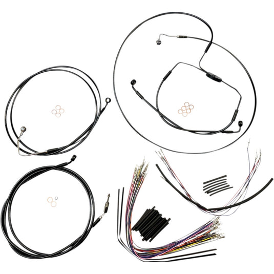Magnum 486002 Black Vinyl XR Handlebar Installation Kit with Black Fittings for 15-17in. Ape