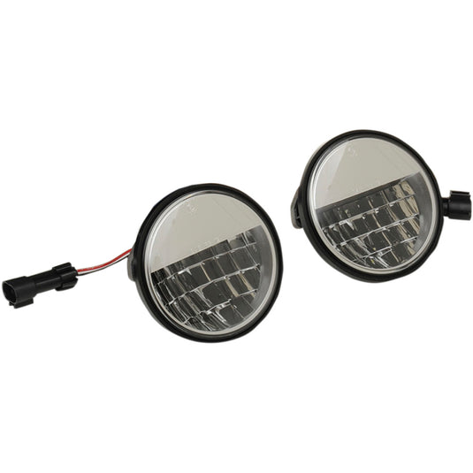 Drag Specialties 2001-1543 Premium 4.5in. Reflector Style LED Passing Lamps - Chrome