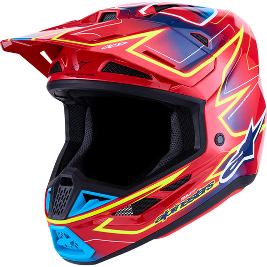 Alpinestars S-M7 Cast Helmet (Small, Red/Blue/Yellow)