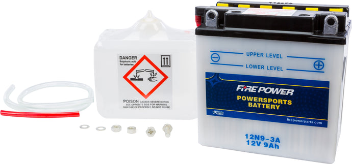 Fire Power 12N9-3A Conventional 12V Standard Battery with Acid Pack