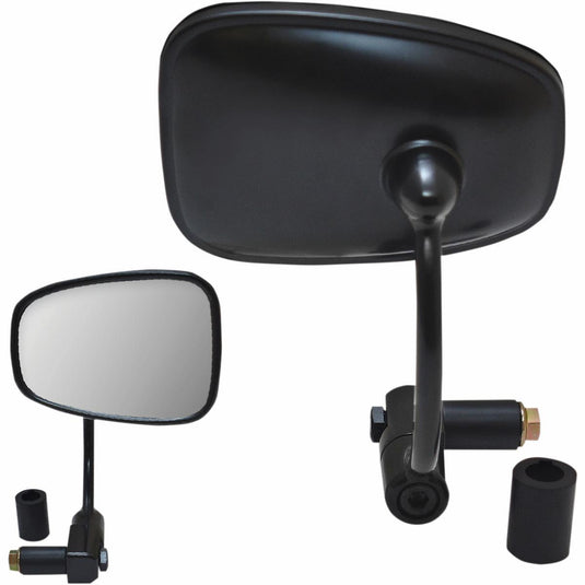 Parts Unlimited 0640-0929 Bar End Mirror - Semi-Rectangular - Black