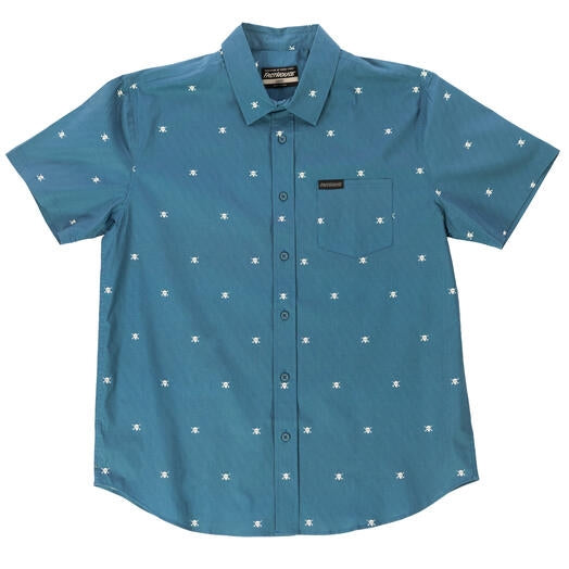 Fasthouse Jasper SS Button-Up Shirt (Large, Blue)
