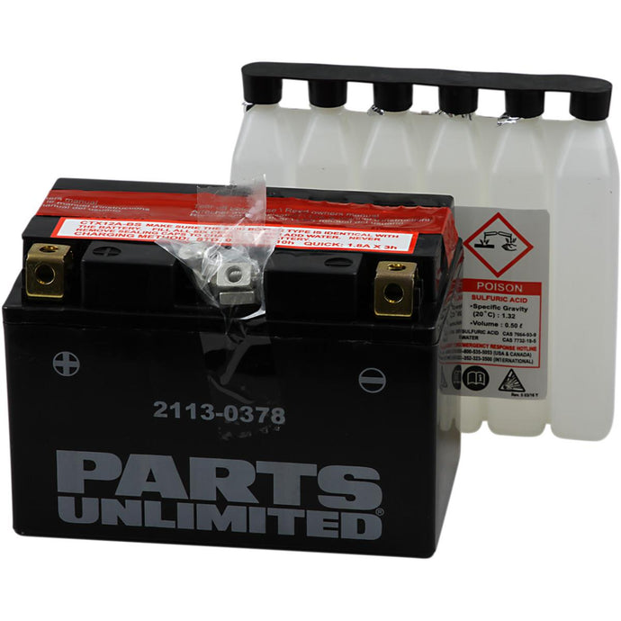 Parts Unlimited 2113-0378 AGM Maintenance Free Battery