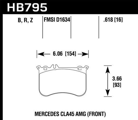 Hawk Performance HB795B.618 HAWK HPS 5.0 Brake Pad Sets