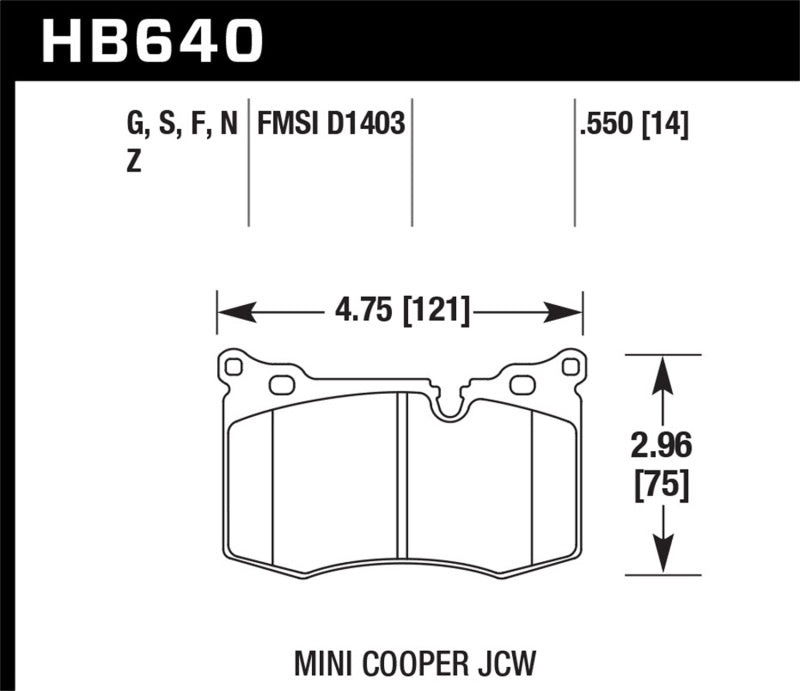 Load image into Gallery viewer, Hawk Performance HB640N.550 HAWK HP+ Brake Pad Sets
