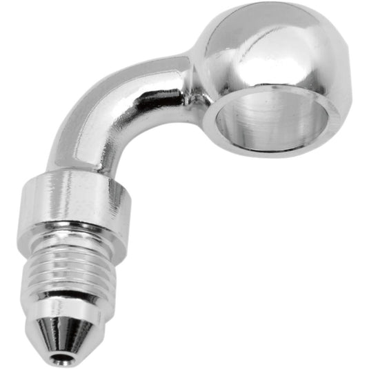 Russell R4054C Cycleflex Universal Brake Line Fitting - 12mm Banjo x #3 Male 90 Degrees