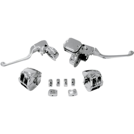 Drag Specialties 0610-0528 Chrome Handlebar Control Kit with Mechanical Clutch with Switch