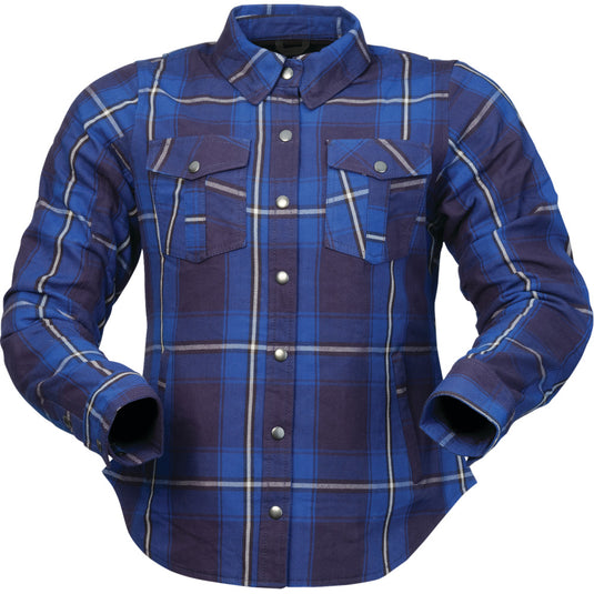 Z1r Ashwood Flannel Womens Jacket (Medium, Blue/Navy)