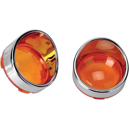 Drag Specialties 2020-0397 Visor style Bezel and Lens for Deuce style Turn Signals - Amber