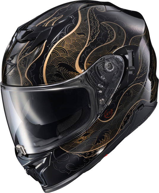 Scorpion EXO-T520 Nama-Shimi Helmet (Small, Black/Gold)
