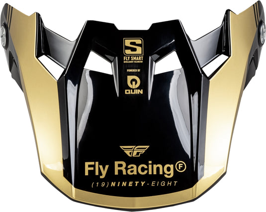 Fly Racing Visor for Formula S Legacy Helmets - Black/Gold - Youth Lg/Adult Sm