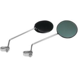 Emgo 20-64510 Universal Clamp-On Mirror - Round, for 7/8in. Handlebars Both