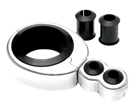 Motion Pro 11-0042 Cable Clamp - 1 1/4in.-1 1/2in. Dual Throttle/Clutch - Chrome