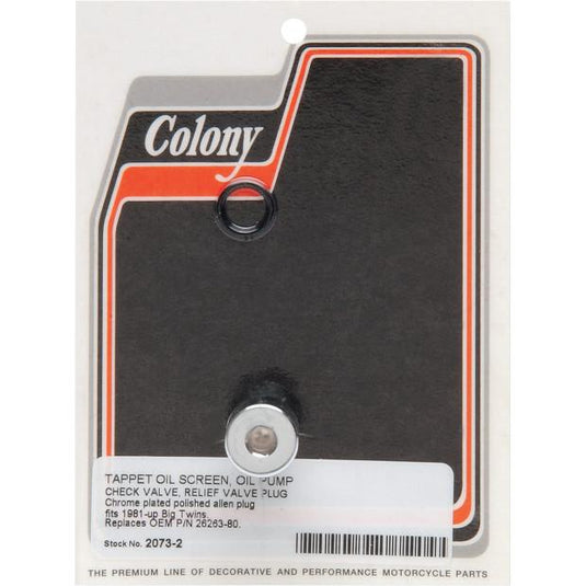 Colony 2073-2 Custom Oil Pump Plug - Allen-head Style