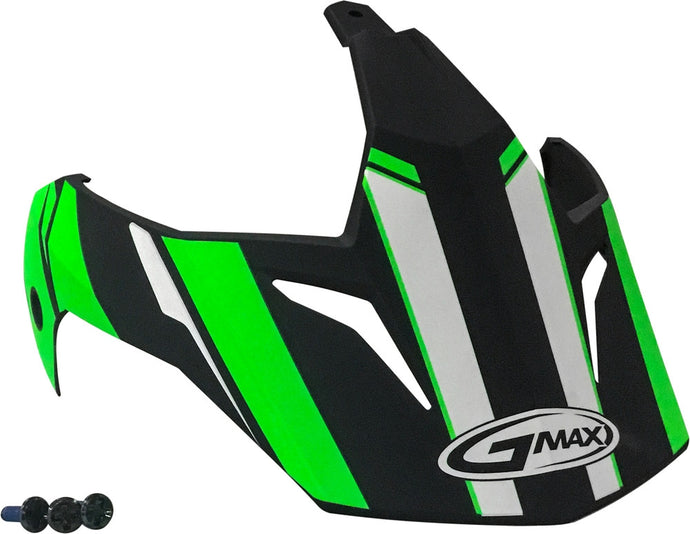 G-Max Visor with Screws for GM-11/S Helmets - Vertical Matte Black/Hi-Vis Green