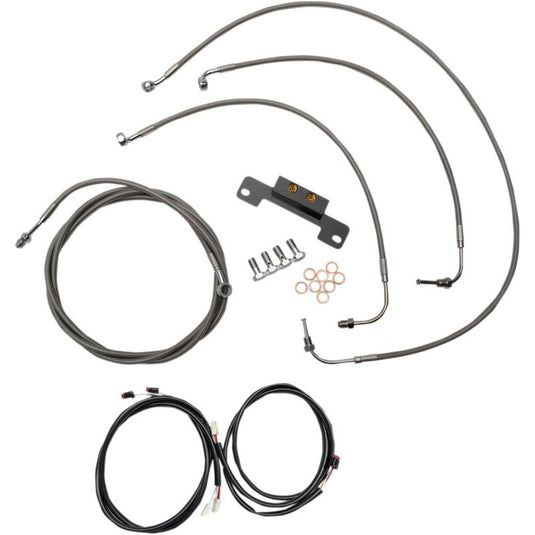 La Choppers LA-8055KT3-16 Complete Handlebar Cable/Brake & Clutch Line/Wire Kit - Stainless Braided