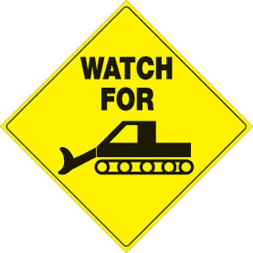 Voss 496 WG YR 12x12in. Reflective Trail Sign - Watch for Groomer (Yellow/Black)