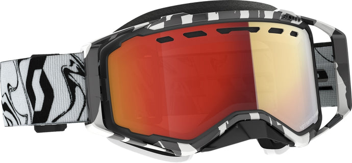 Marble Black/White / Light Sens. Red Chrome Lens