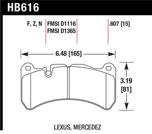 Hawk Performance HB616G.607 HAWK DTC-60 Brake Pad Sets