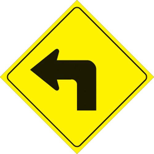 Voss 469 LT YR 12x12in. Reflective Trail Sign - Left Turn Arrow (Yellow/Black)
