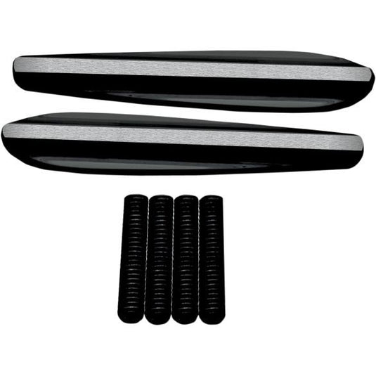 Covingtons C1306-B Turn Signal Eliminators - Finned - Gloss Black Powder Coat