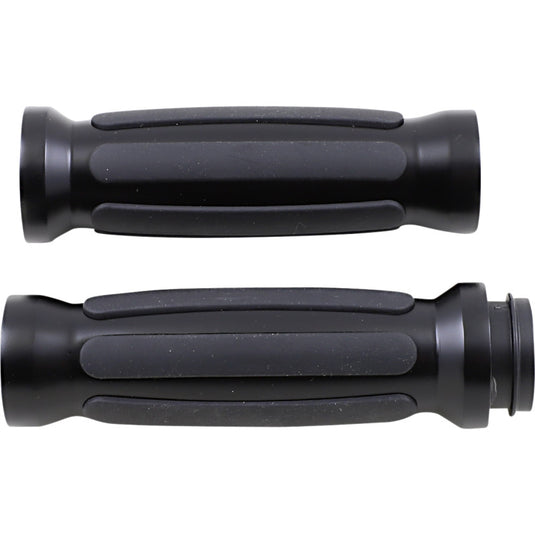 Drag Specialties 0630-2688 Rubber Insert Grips - Matte Black