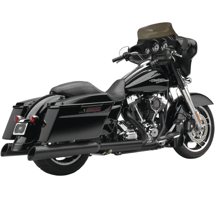 Cobra 6288RB Gen 2 Neighbor Haters Slip-On Mufflers with Upper Cut - Black with/Black Tip - 4.5in.