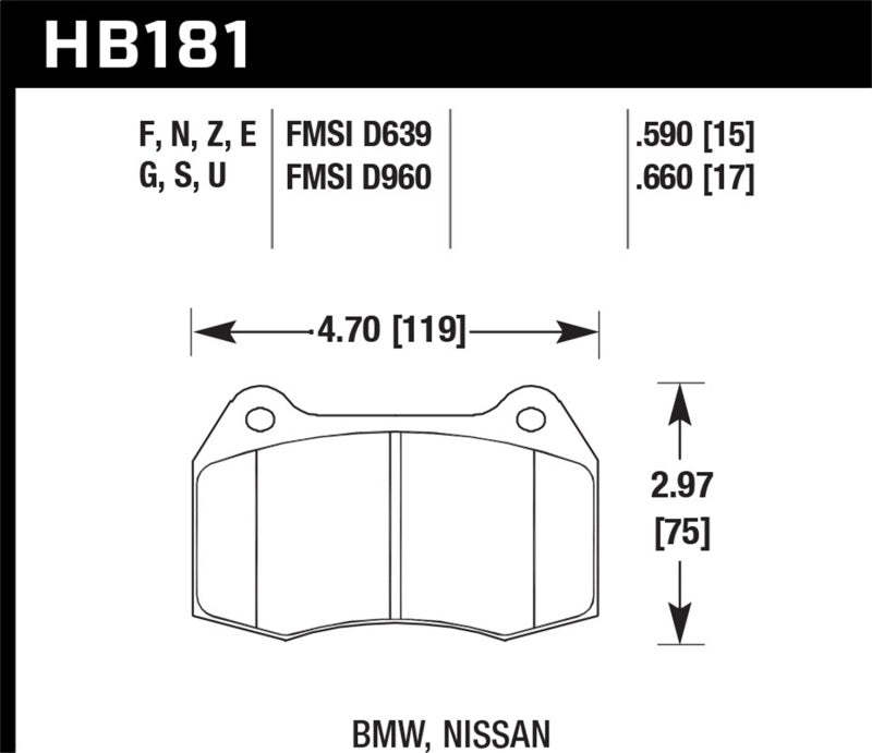 Load image into Gallery viewer, Hawk Performance HB181F.660 HAWK HPS Brake Pad Sets
