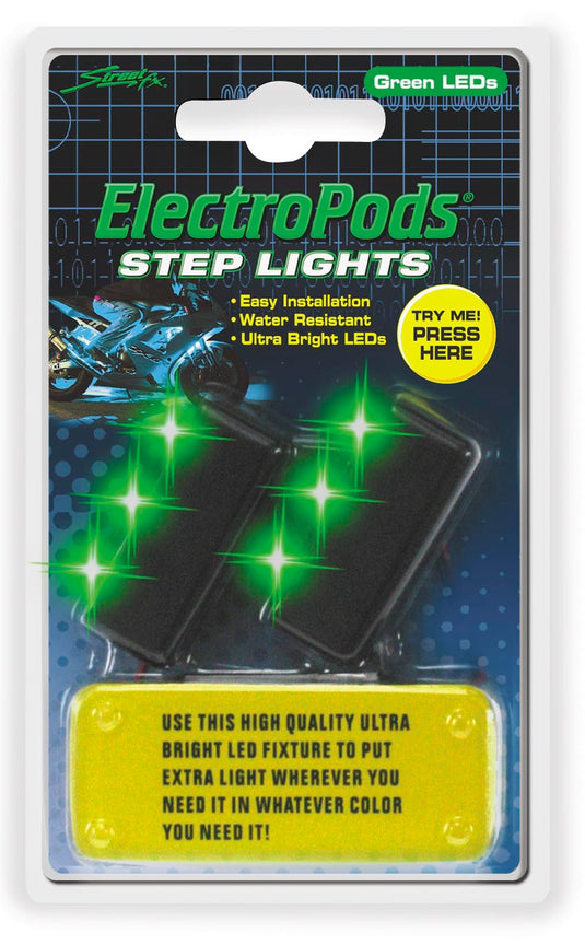 Street Fx 1043043 Electropods Step Lights - Green/Black
