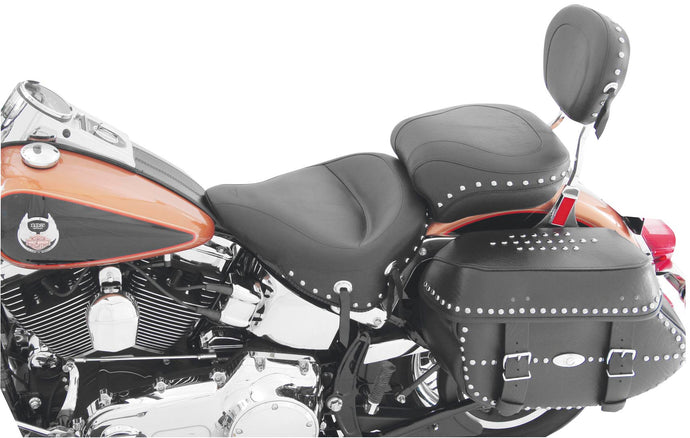 Mustang 79489 Studded Sport Solo Seat with Backrest - Chrome Studs