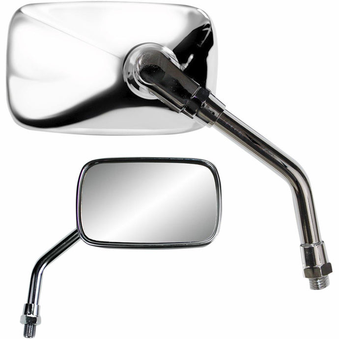 Parts Unlimited 0640-0957 Mini Rectangular Mirror - Universal - Chrome