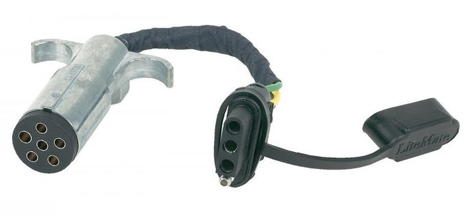Hopkins Towing Solutions 47315 6 Pole Round to 4-Wire Flat Flexible Adapter w/ Dust Cover