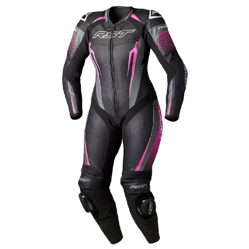 Load image into Gallery viewer, Rst Tractech EVO D30 Womens Leather Suit (X-Large, Black/Pink)
