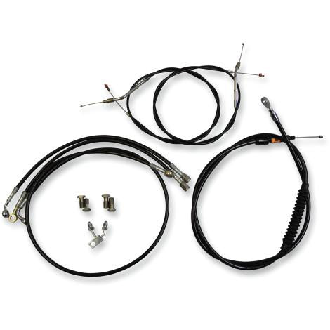 La Choppers LA-8123KT-13B Standard Handlebar Cable/Brake & Clutch Line/Wire Kit - Black Vinyl/Stainless
