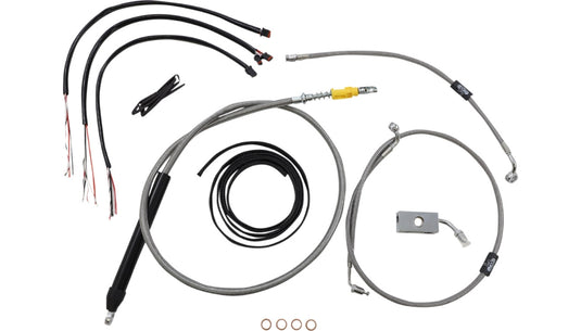 La Choppers LA-8155KT2-19 Complete Handlebar Cable/Brake & Clutch Line/Wire Kit - Stainless Braided